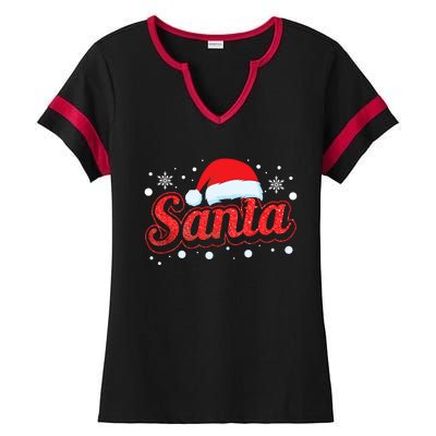 Funny Santa SantaS Favorite Ho Matching Couple Christmas Ladies Halftime Notch Neck Tee