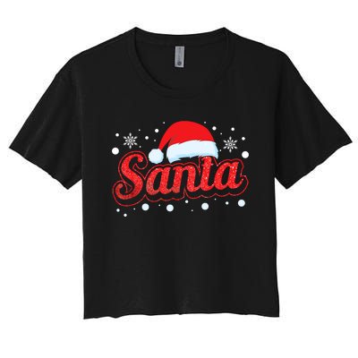 Funny Santa SantaS Favorite Ho Matching Couple Christmas Women's Crop Top Tee