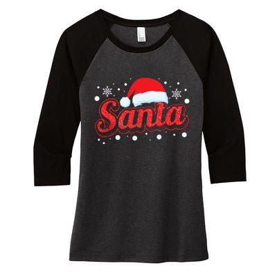 Funny Santa SantaS Favorite Ho Matching Couple Christmas Women's Tri-Blend 3/4-Sleeve Raglan Shirt