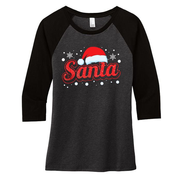 Funny Santa SantaS Favorite Ho Matching Couple Christmas Women's Tri-Blend 3/4-Sleeve Raglan Shirt