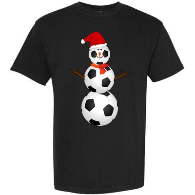 Funny Soccer Snow Christmas Xmas Soccer Lovers For Boys Funny Gift Garment-Dyed Heavyweight T-Shirt