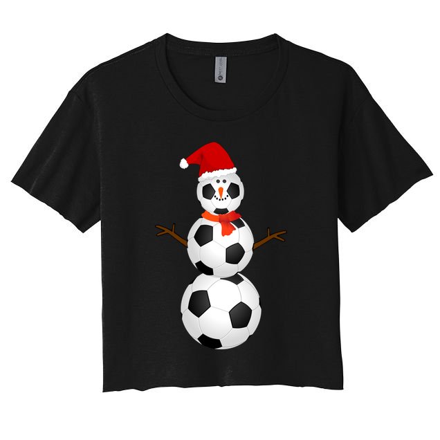Funny Soccer Snow Christmas Xmas Soccer Lovers For Boys Funny Gift Crop Top