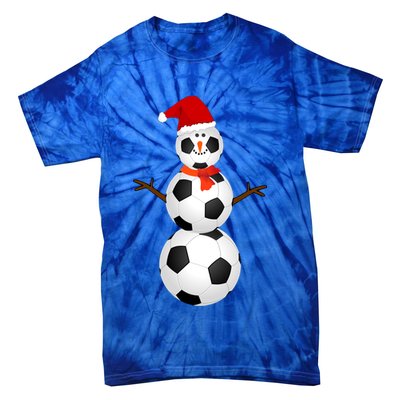 Funny Soccer Snow Christmas Xmas Soccer Lovers For Boys Funny Gift Tie-Dye T-Shirt
