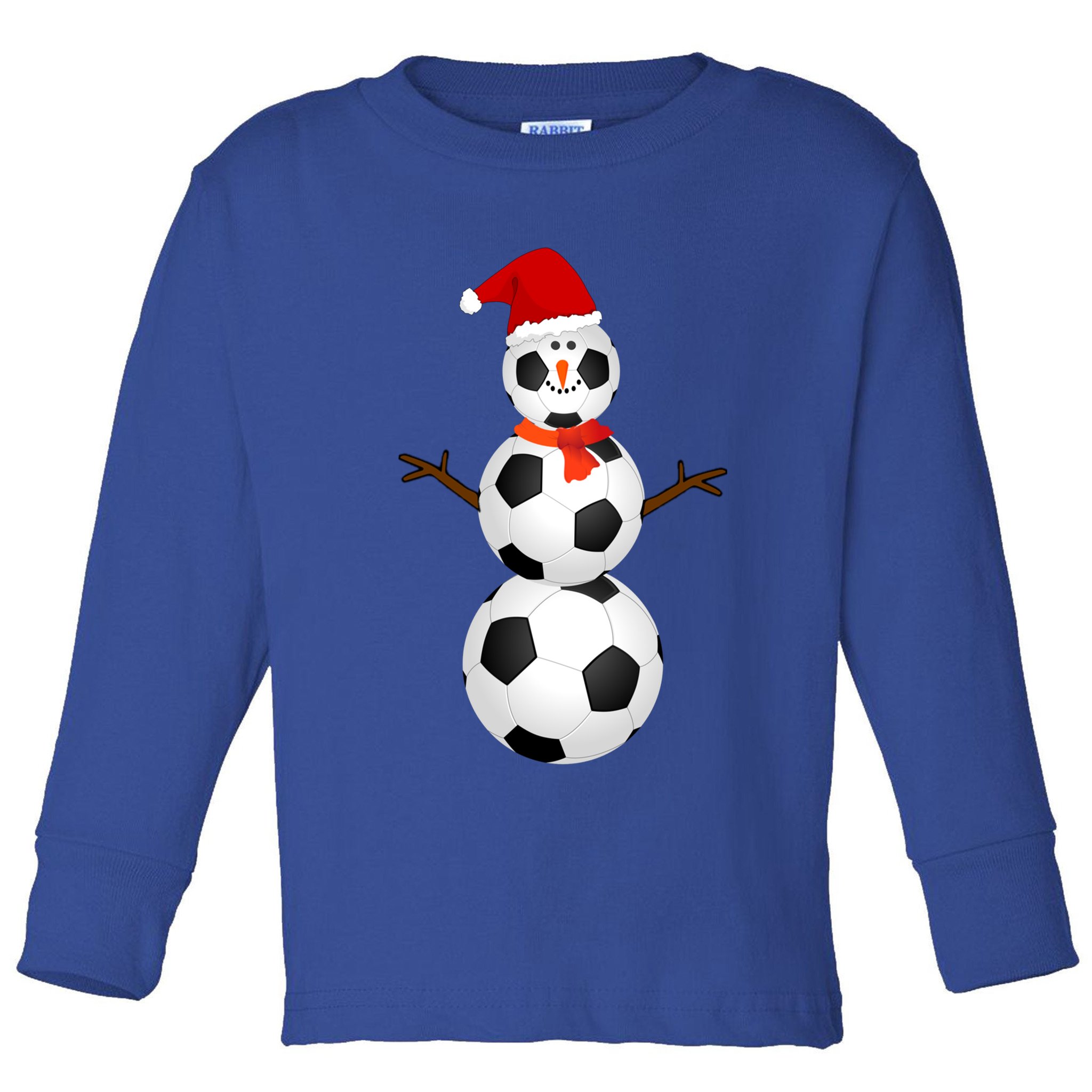 Funny Soccer Snow Christmas Xmas Soccer Lovers For Boys Funny Gift Toddler Long Sleeve Shirt