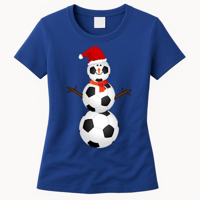 Funny Soccer Snow Christmas Xmas Soccer Lovers For Boys Funny Gift Womens T-Shirt