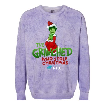 FTX SBF The Grinched Who Stole Christmas Funny Sam Bankman Fried Colorblast Crewneck Sweatshirt