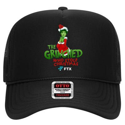 FTX SBF The Grinched Who Stole Christmas Funny Sam Bankman Fried High Crown Mesh Back Trucker Hat