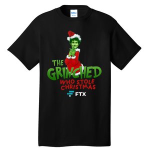 FTX SBF The Grinched Who Stole Christmas Funny Sam Bankman Fried Tall T-Shirt