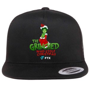 FTX SBF The Grinched Who Stole Christmas Funny Sam Bankman Fried Flat Bill Trucker Hat