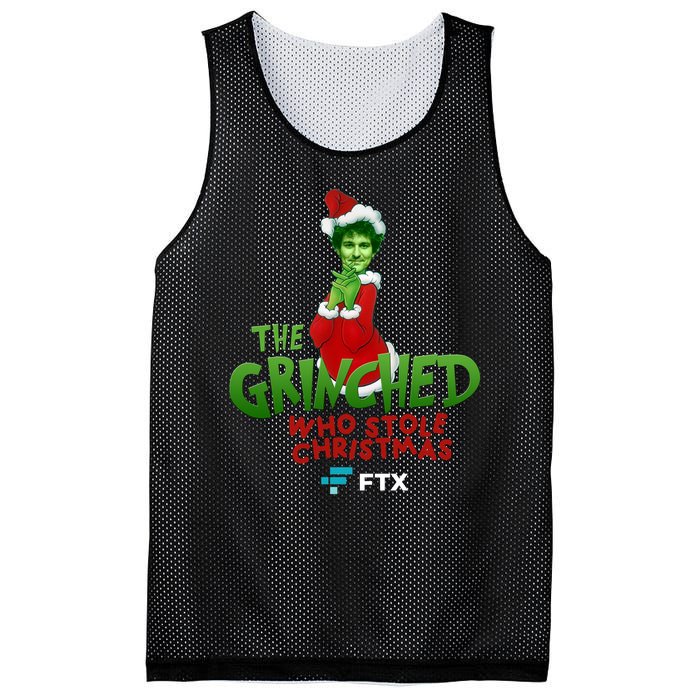 FTX SBF The Grinched Who Stole Christmas Funny Sam Bankman Fried Mesh Reversible Basketball Jersey Tank