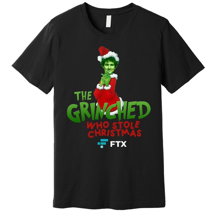 FTX SBF The Grinched Who Stole Christmas Funny Sam Bankman Fried Premium T-Shirt