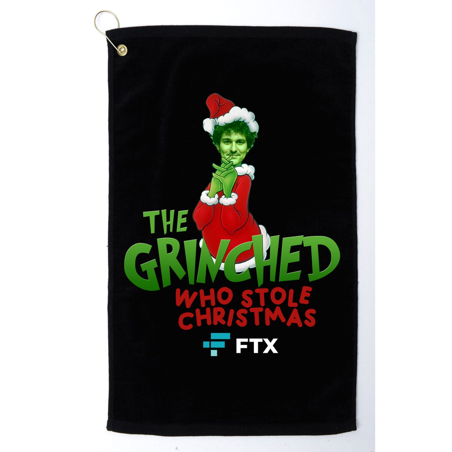 FTX SBF The Grinched Who Stole Christmas Funny Sam Bankman Fried Golf Towel