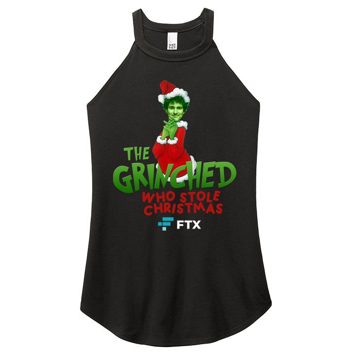 FTX SBF The Grinched Who Stole Christmas Funny Sam Bankman Fried Women's Perfect Tri Rocker Tank