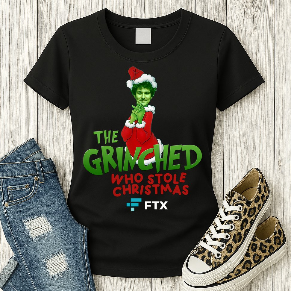 FTX SBF The Grinched Who Stole Christmas Funny Sam Bankman Fried Womens T-Shirt
