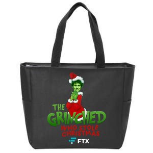 FTX SBF The Grinched Who Stole Christmas Funny Sam Bankman Fried Zip Tote Bag