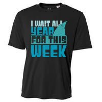 Funny Shark Tee I Wait All Year For This Week Shark Tee Cooling Performance Crew T-Shirt