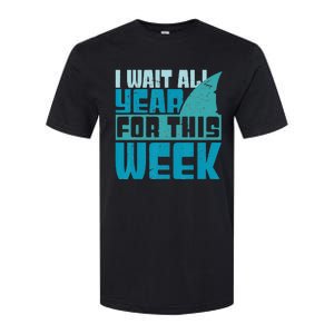 Funny Shark Tee I Wait All Year For This Week Shark Tee Softstyle CVC T-Shirt