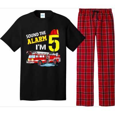 Funny Sound The Alarm I'm 5 Little Firefighter 5th Birthday Pajama Set