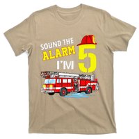 Funny Sound The Alarm I'm 5 Little Firefighter 5th Birthday T-Shirt