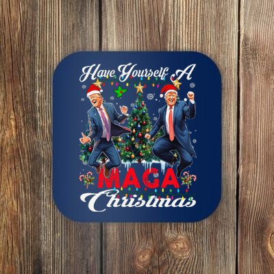 Funny Santa Trump Have Yourself A Merry Maga Christmas Xmas Coaster