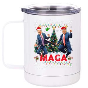 Funny Santa Trump Have Yourself A Merry Maga Christmas Xmas 12 oz Stainless Steel Tumbler Cup