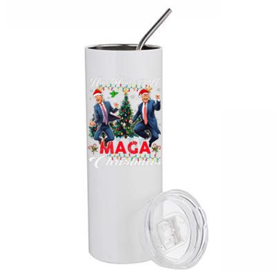 Funny Santa Trump Have Yourself A Merry Maga Christmas Xmas Stainless Steel Tumbler