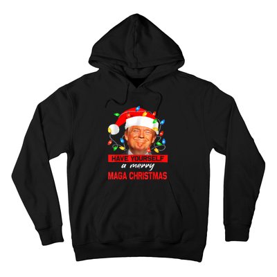 Funny Santa Trump Have Yourself A Merry Maga Christmas Xmas Hoodie