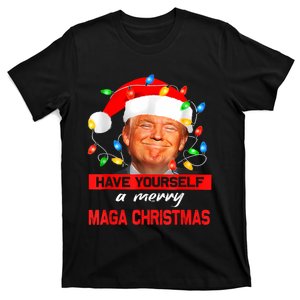 Funny Santa Trump Have Yourself A Merry Maga Christmas Xmas T-Shirt