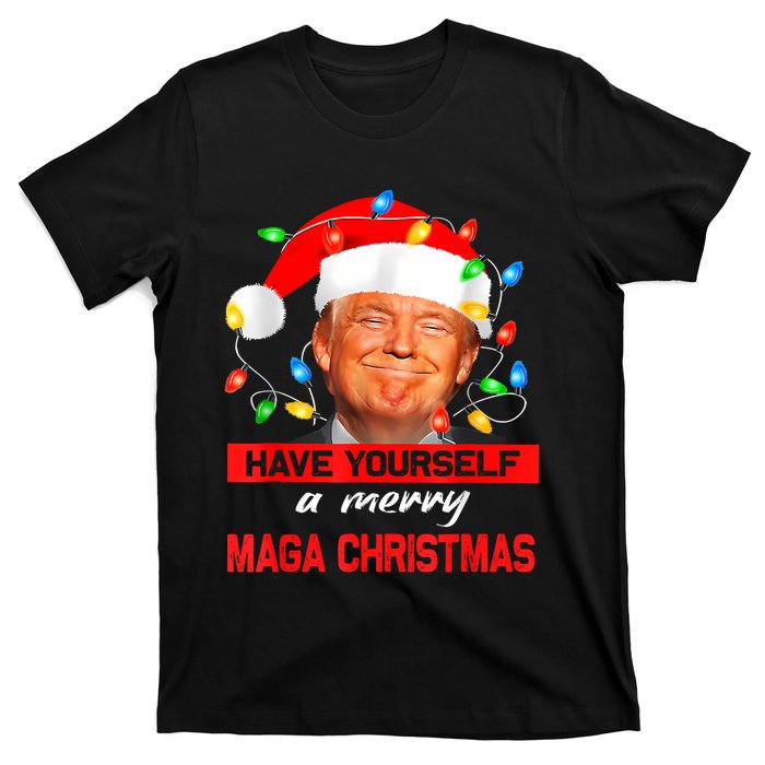 Funny Santa Trump Have Yourself A Merry Maga Christmas Xmas T-Shirt