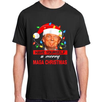 Funny Santa Trump Have Yourself A Merry Maga Christmas Xmas Adult ChromaSoft Performance T-Shirt