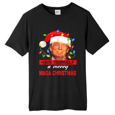 Funny Santa Trump Have Yourself A Merry Maga Christmas Xmas Tall Fusion ChromaSoft Performance T-Shirt