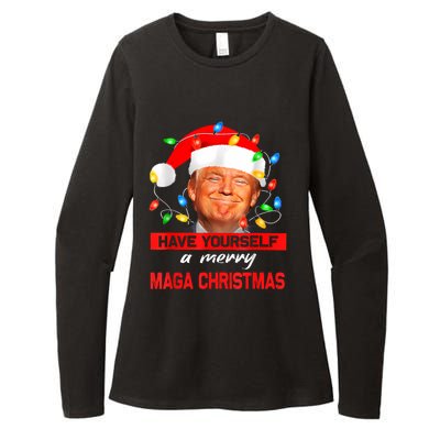 Funny Santa Trump Have Yourself A Merry Maga Christmas Xmas Womens CVC Long Sleeve Shirt