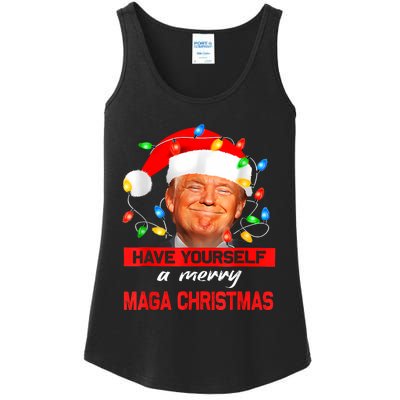 Funny Santa Trump Have Yourself A Merry Maga Christmas Xmas Ladies Essential Tank