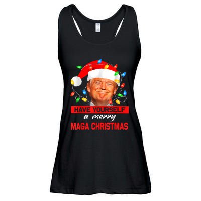 Funny Santa Trump Have Yourself A Merry Maga Christmas Xmas Ladies Essential Flowy Tank