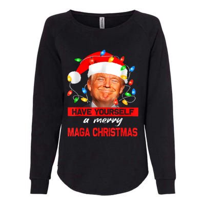 Funny Santa Trump Have Yourself A Merry Maga Christmas Xmas Womens California Wash Sweatshirt