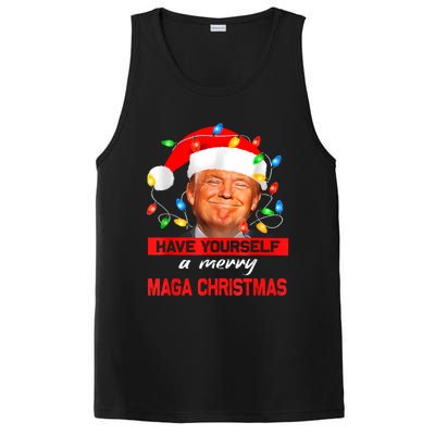 Funny Santa Trump Have Yourself A Merry Maga Christmas Xmas PosiCharge Competitor Tank