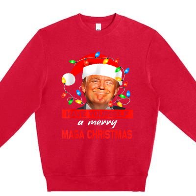 Funny Santa Trump Have Yourself A Merry Maga Christmas Xmas Premium Crewneck Sweatshirt