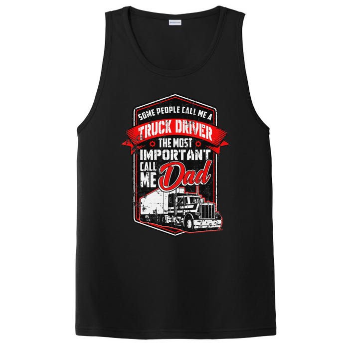 Funny Semi Truck Driver Gift For Truckers and Dads PosiCharge Competitor Tank