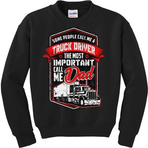 Funny Semi Truck Driver Gift For Truckers and Dads Kids Sweatshirt