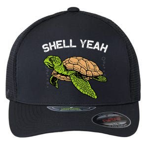 Funny Sea Turtle Art For Sea Turtle Animal Lover Flexfit Unipanel Trucker Cap