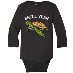 Funny Sea Turtle Art For Sea Turtle Animal Lover Baby Long Sleeve Bodysuit