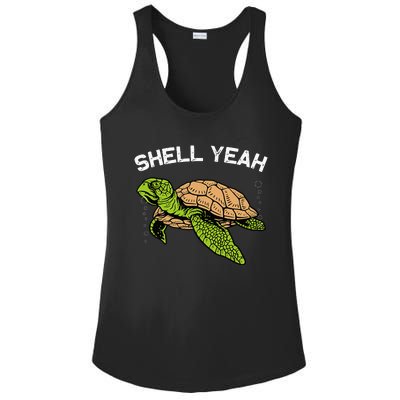 Funny Sea Turtle Art For Sea Turtle Animal Lover Ladies PosiCharge Competitor Racerback Tank