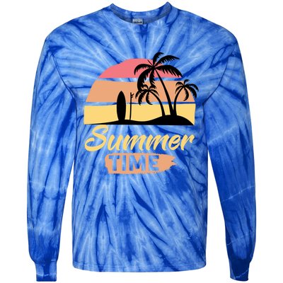 Fun Summer Time Happenings Sunshine Beaches Surfing Swimming Great Gift Tie-Dye Long Sleeve Shirt