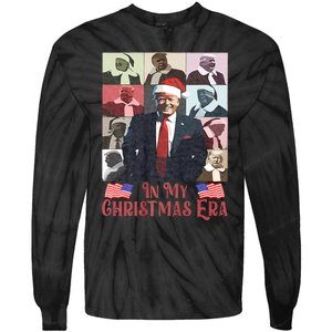 Funny Santa Trump Santa Claus In My Christmas Era Xmas Tie-Dye Long Sleeve Shirt