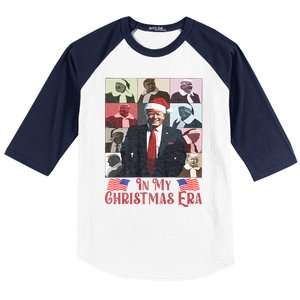 Funny Santa Trump Santa Claus In My Christmas Era Xmas Baseball Sleeve Shirt