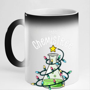 Funny Science Teacher Oh Chemistree Chemistry Christmas 11oz Black Color Changing Mug