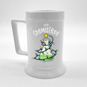 Funny Science Teacher Oh Chemistree Chemistry Christmas Beer Stein