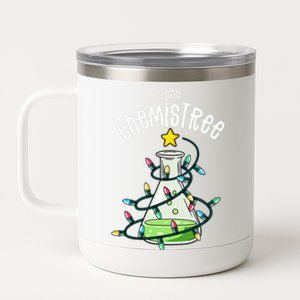 Funny Science Teacher Oh Chemistree Chemistry Christmas 12 oz Stainless Steel Tumbler Cup