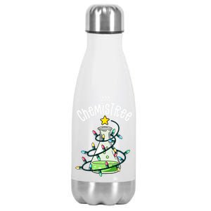 Funny Science Teacher Oh Chemistree Chemistry Christmas Stainless Steel Insulated Water Bottle