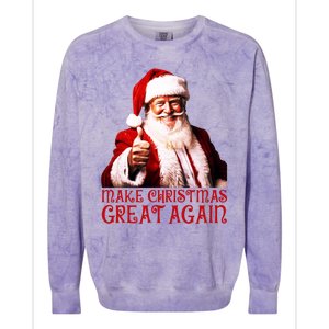 Funny Santa Trump Make Christmas Great Again Gift Colorblast Crewneck Sweatshirt